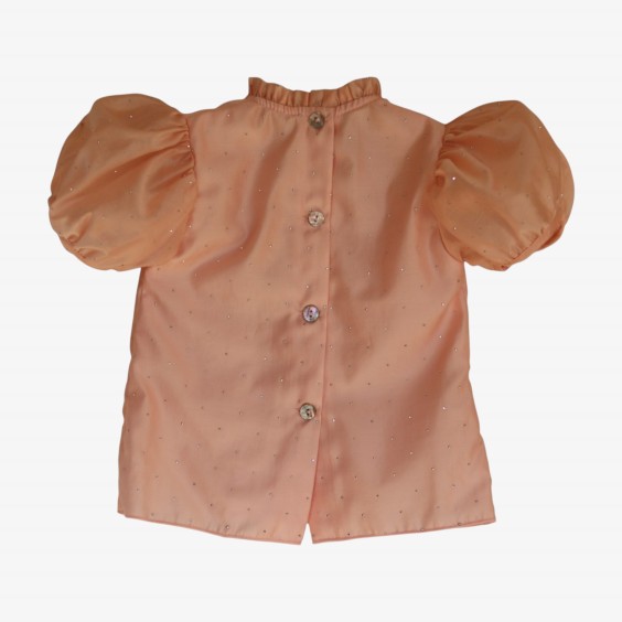 Pink voile blouse with silver studs