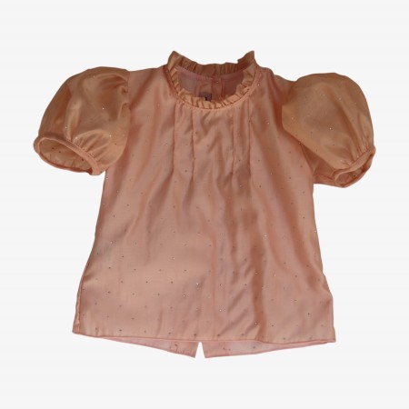 Pink voile blouse with silver studs