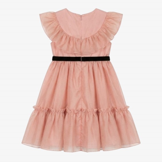 Pink chiffon dress with silver studs