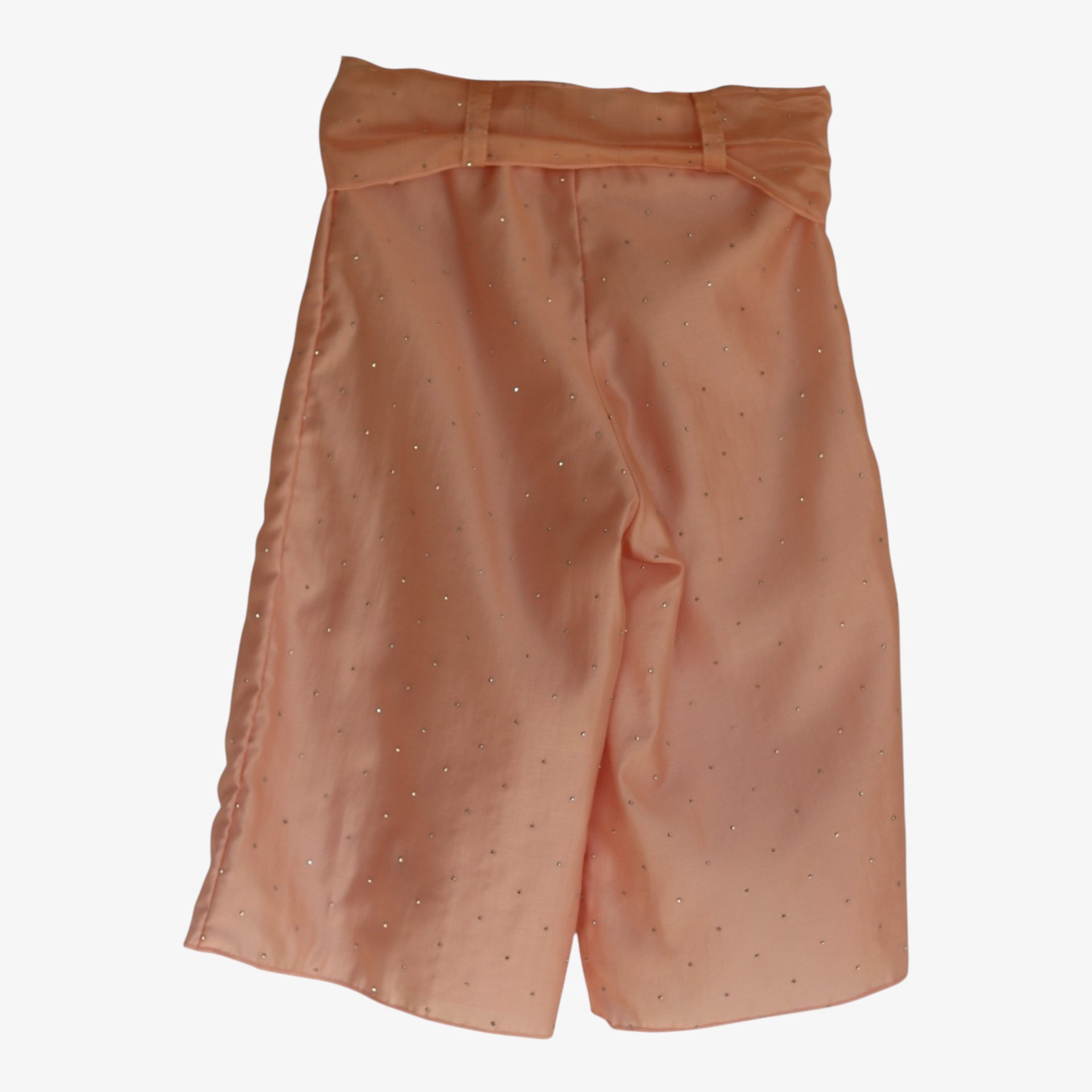 Calças chiffon rosa com tachas