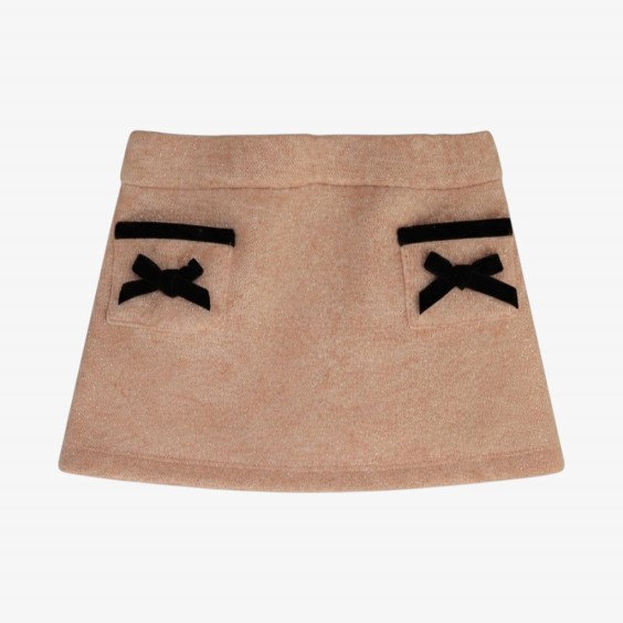 Pink knit skirt with pockets