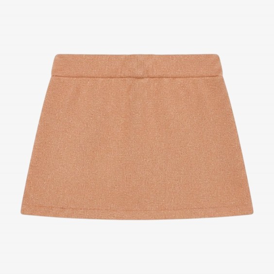 Pink knit skirt with pockets