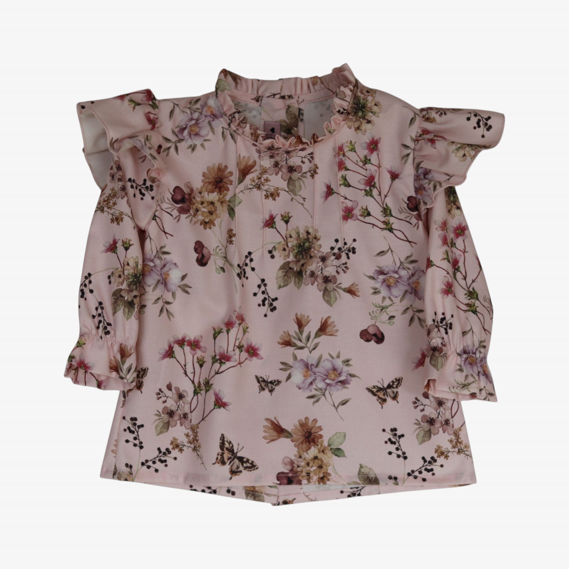 Pink floral blouse