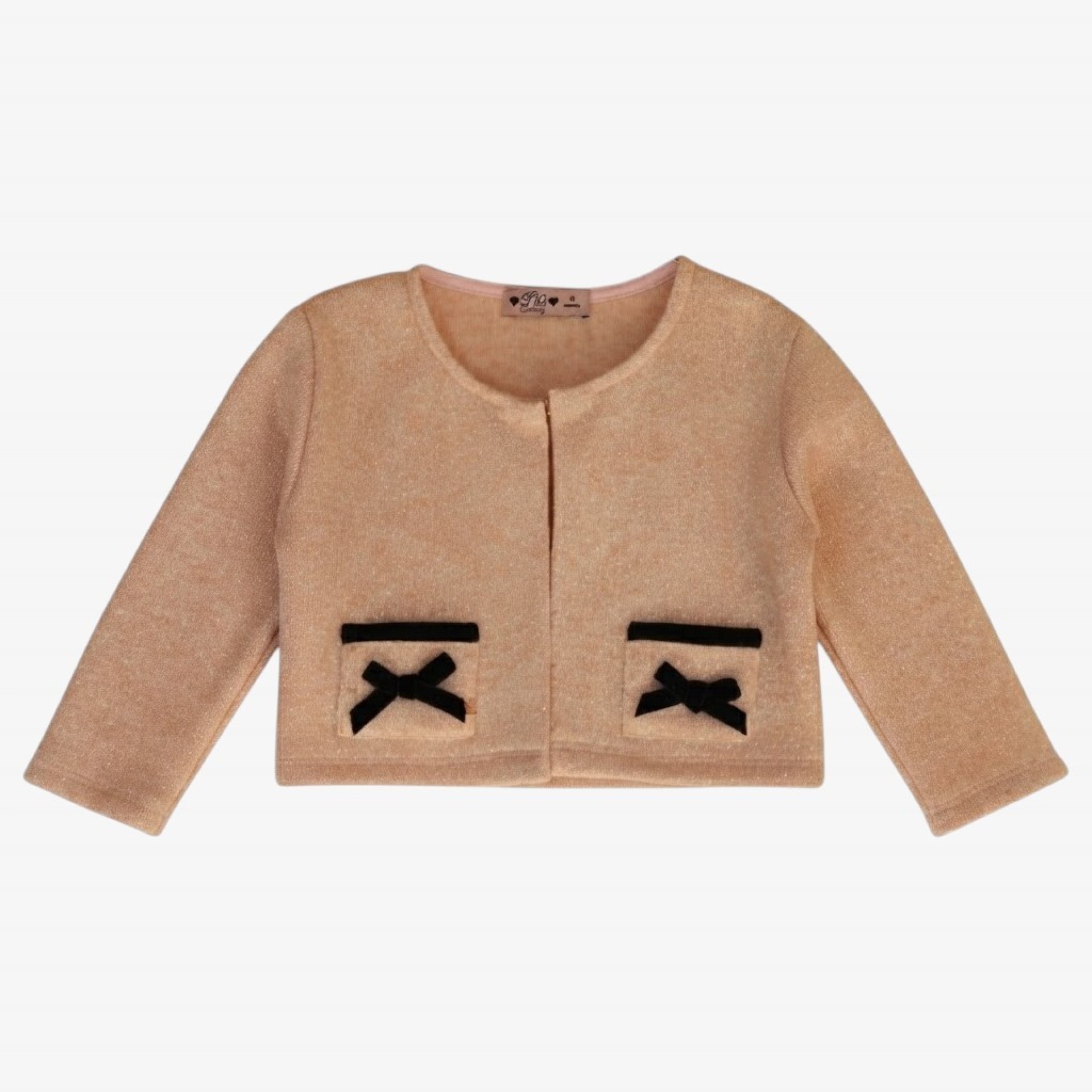 Pink knit cardigan with bows