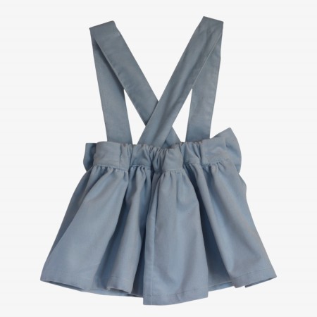 Baby blue velvet skirt with straps