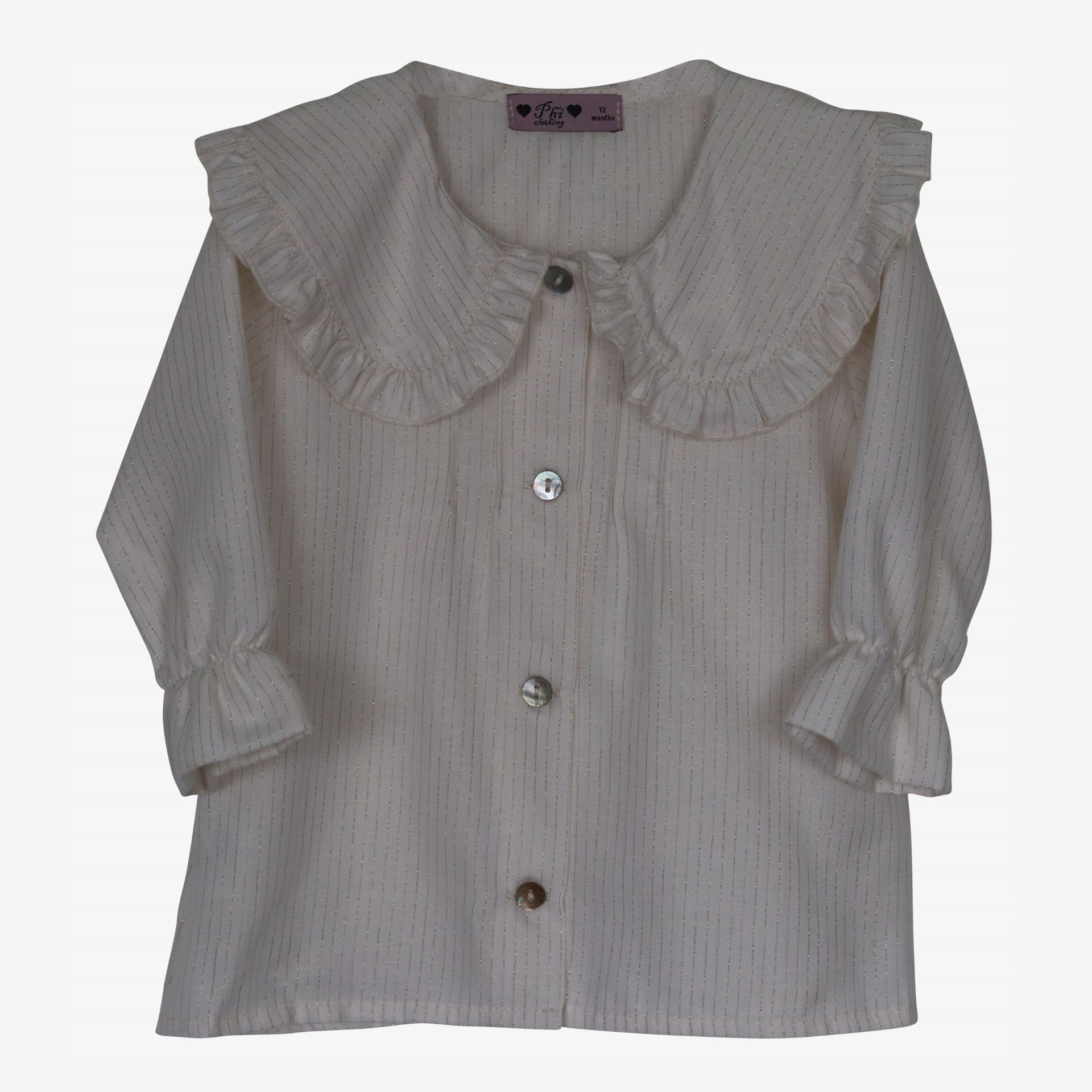 Off-white blouse with gold thread
