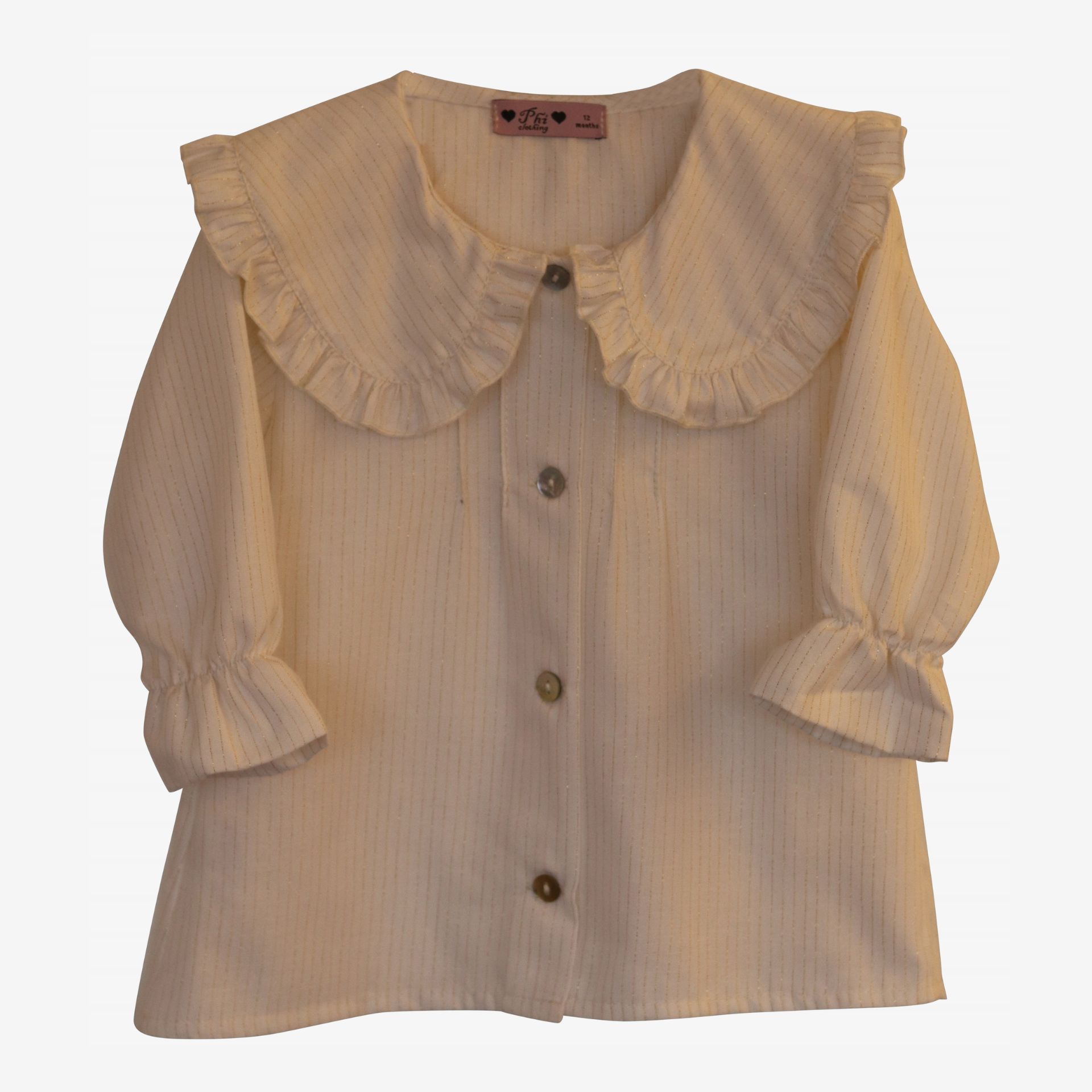 Off-white blouse with gold thread