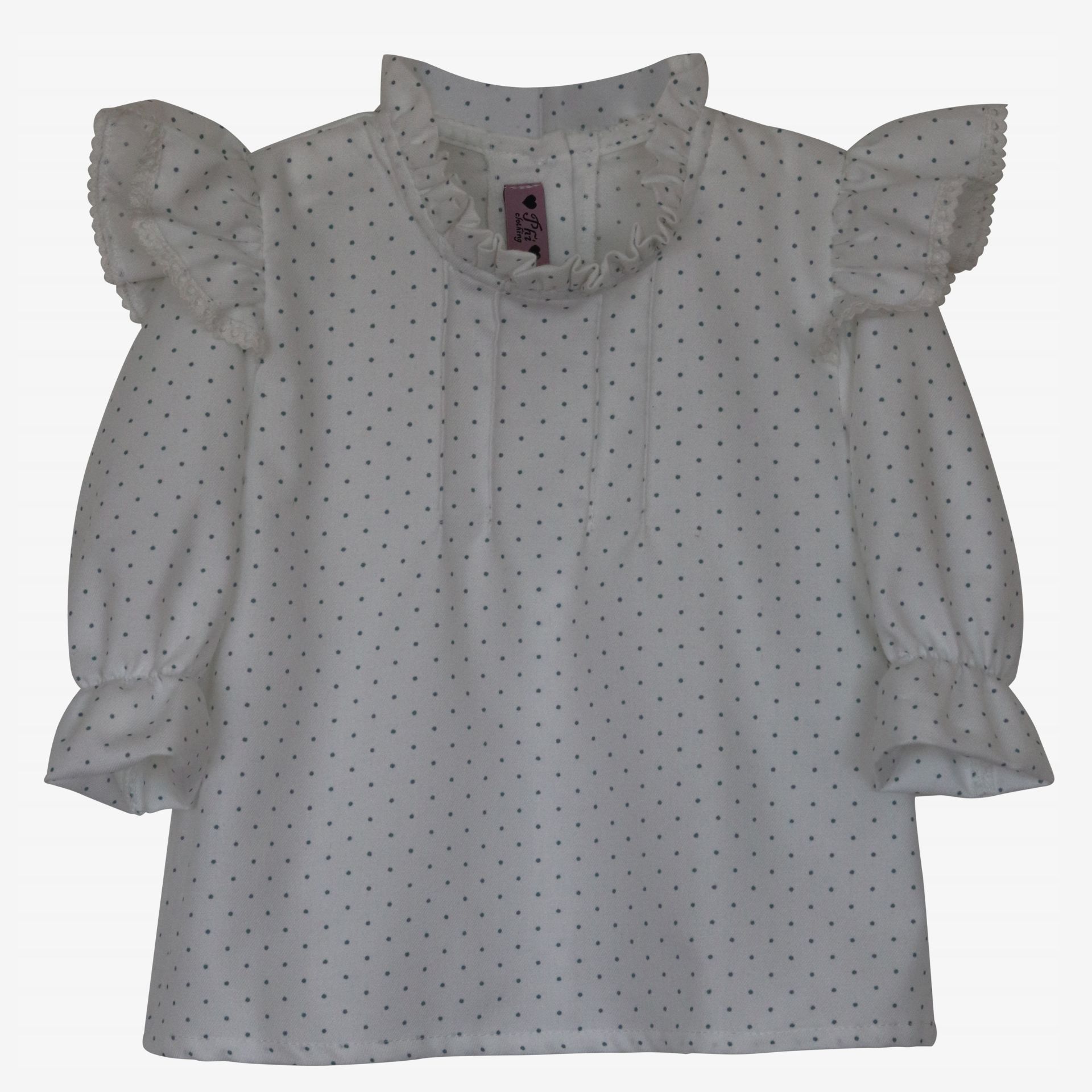 Blusa viela Cru com pintas azul