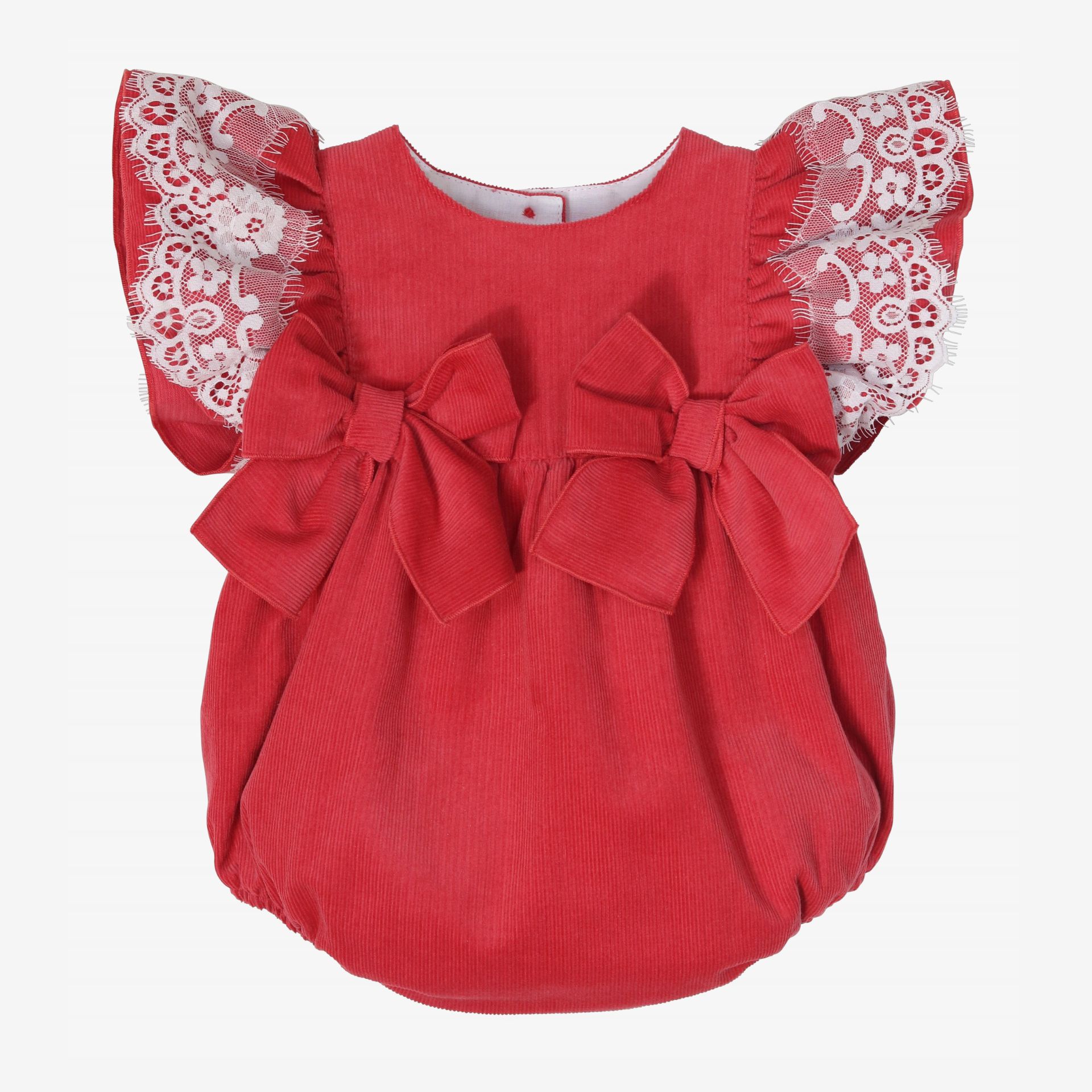 Fofo bombazine coral com renda de tule