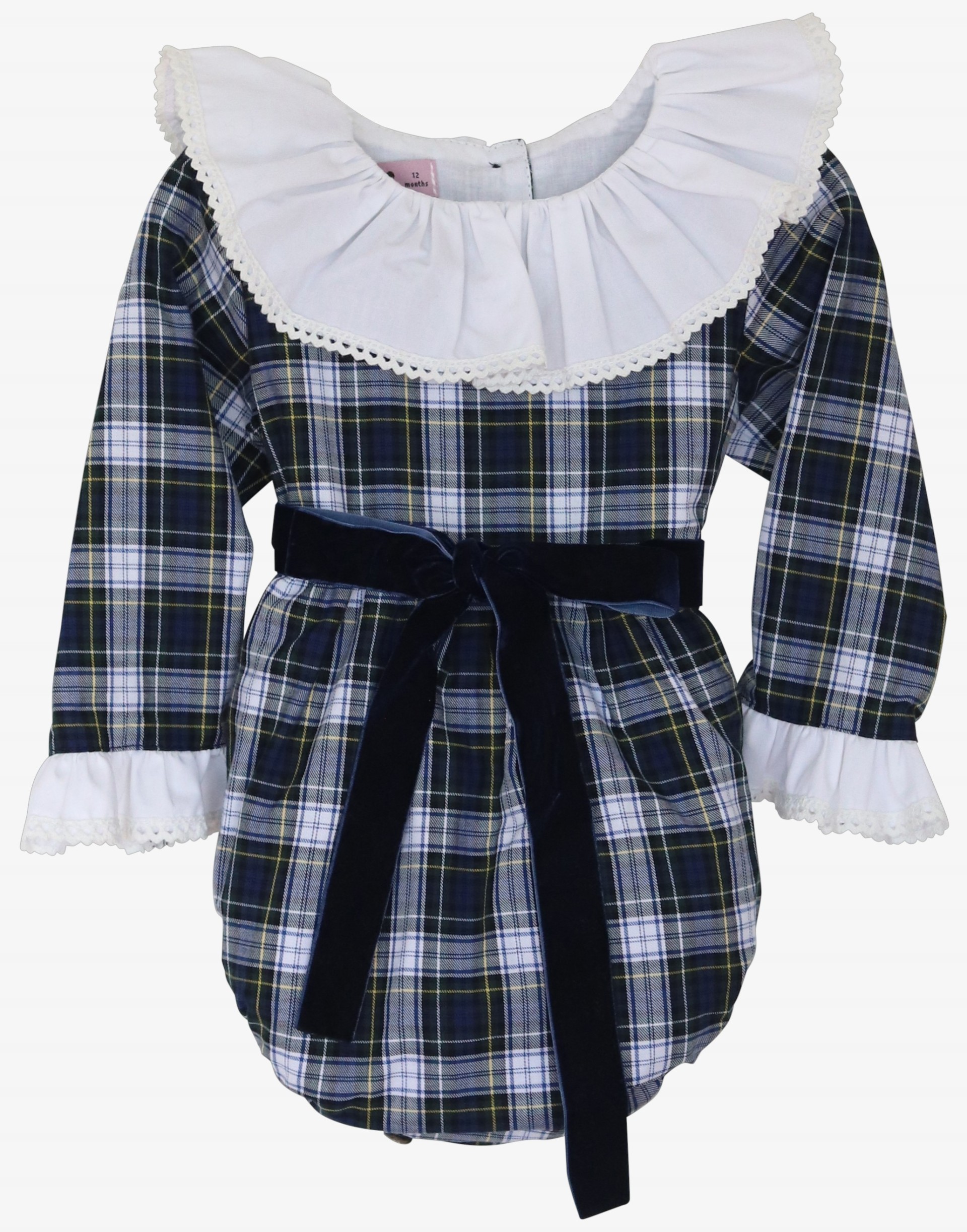 Blue plaid Romper