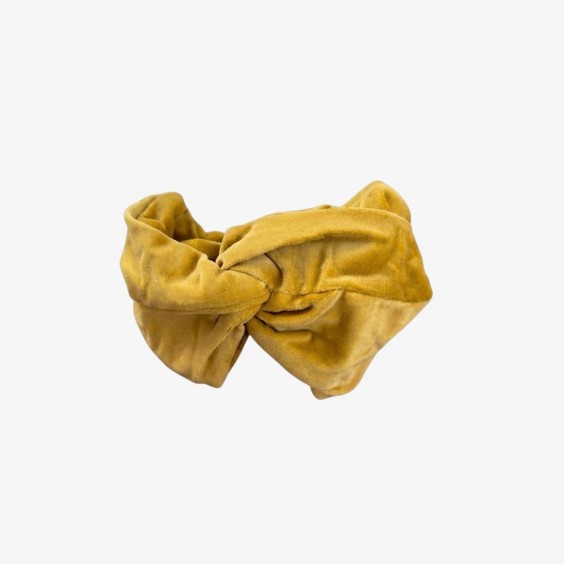 Yellow velvet turban