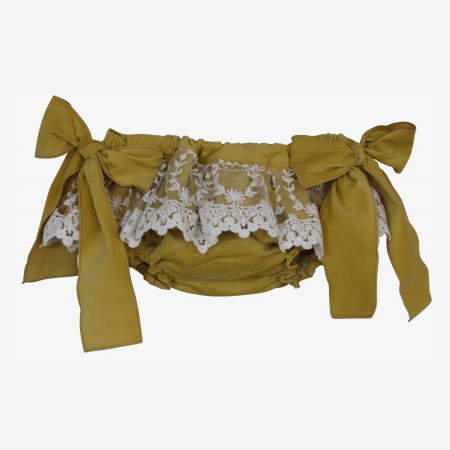 Yellow corduroy Bloomer with tulle
