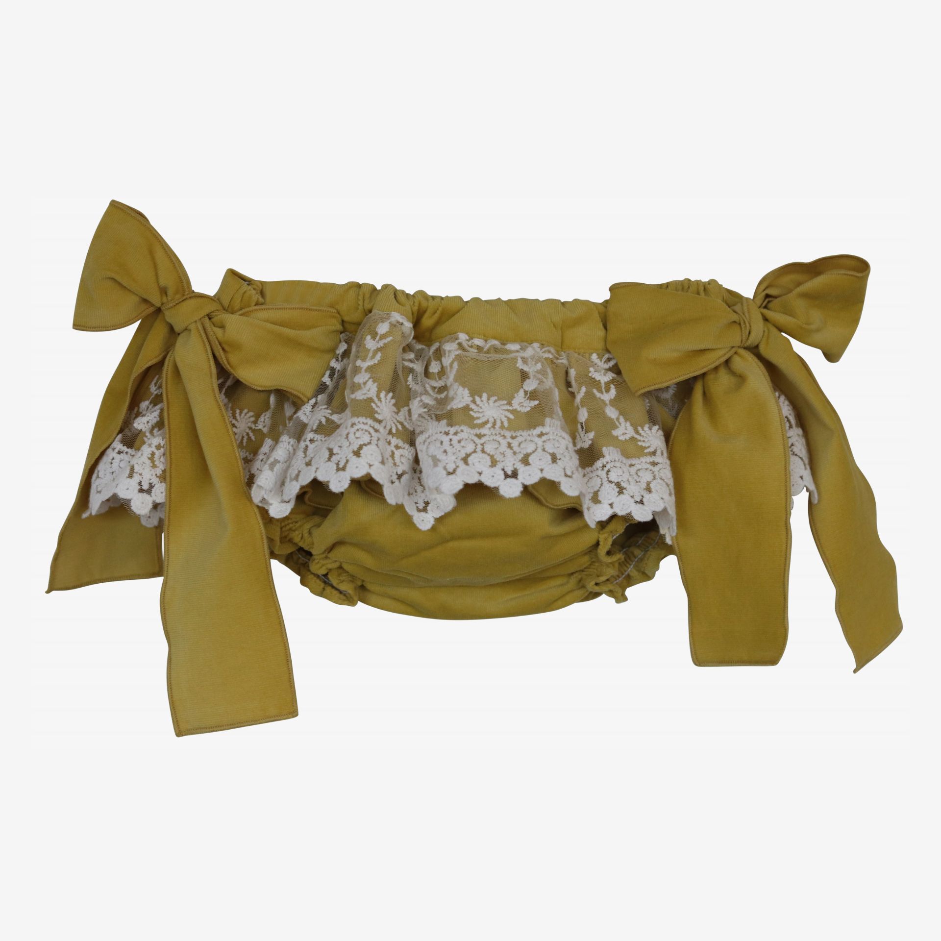 Yellow corduroy Bloomer with tulle