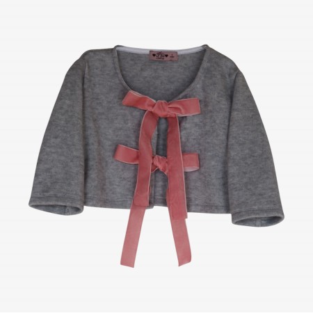 Grey coat with pink bows Grey coat with pink bows