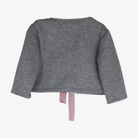 Grey coat with pink bows Grey coat with pink bows