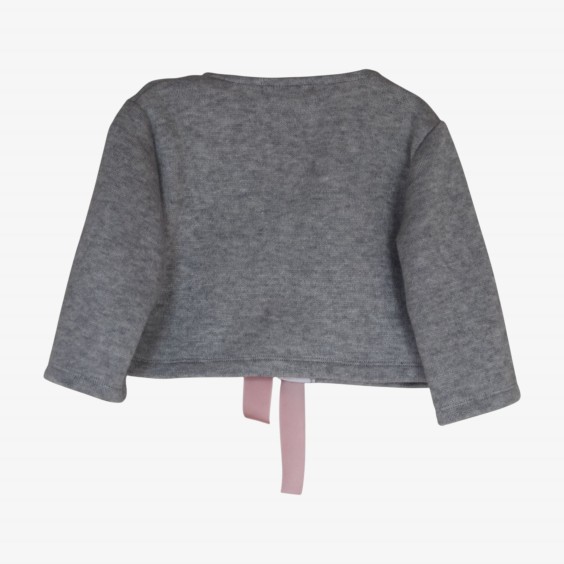Grey coat with pink bows