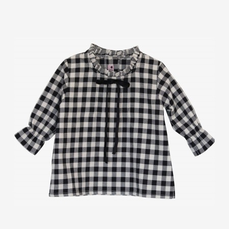 Black and off-white checkered blouse Black and off-white checkered blouse