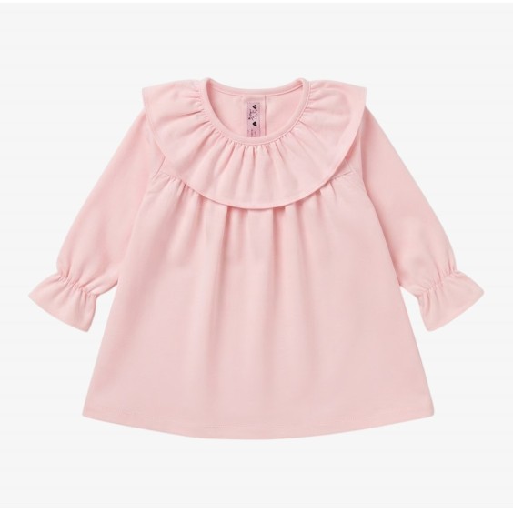 Grey with bordeaux dots Frill Blouse