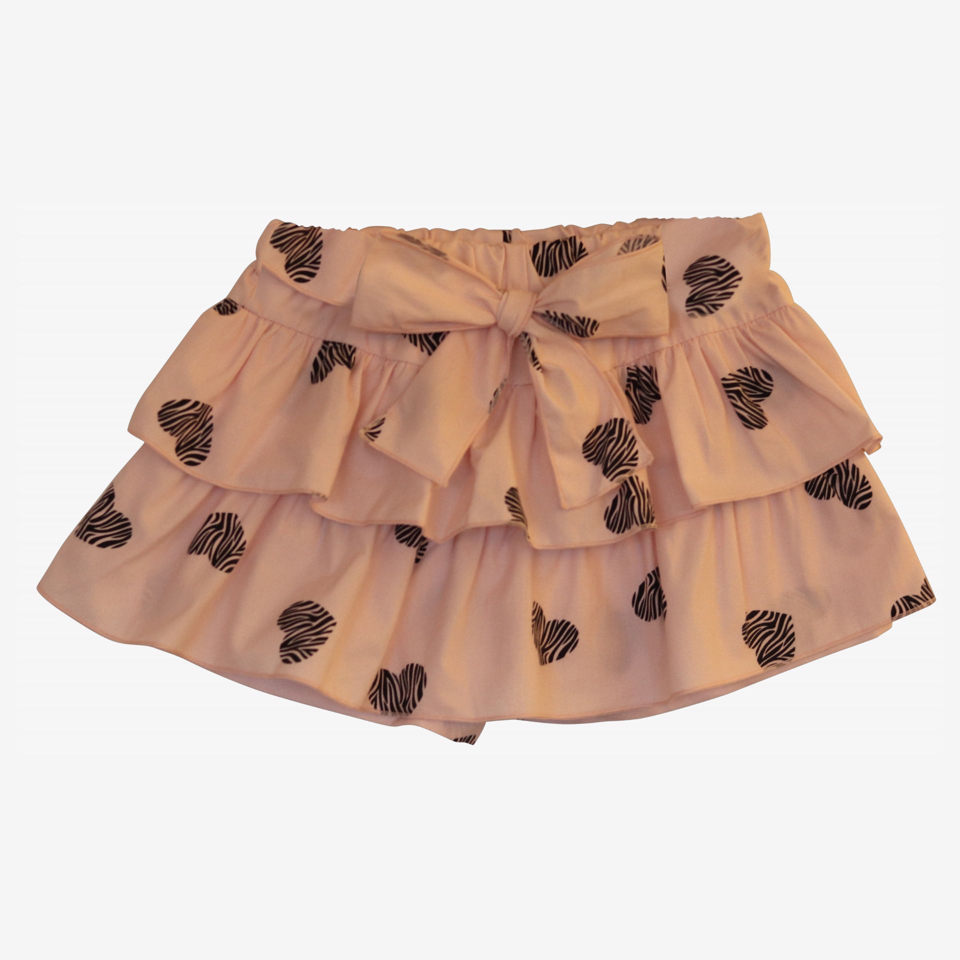 Pink skort with black hearts