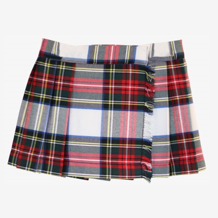 Red plaid pleated skirt