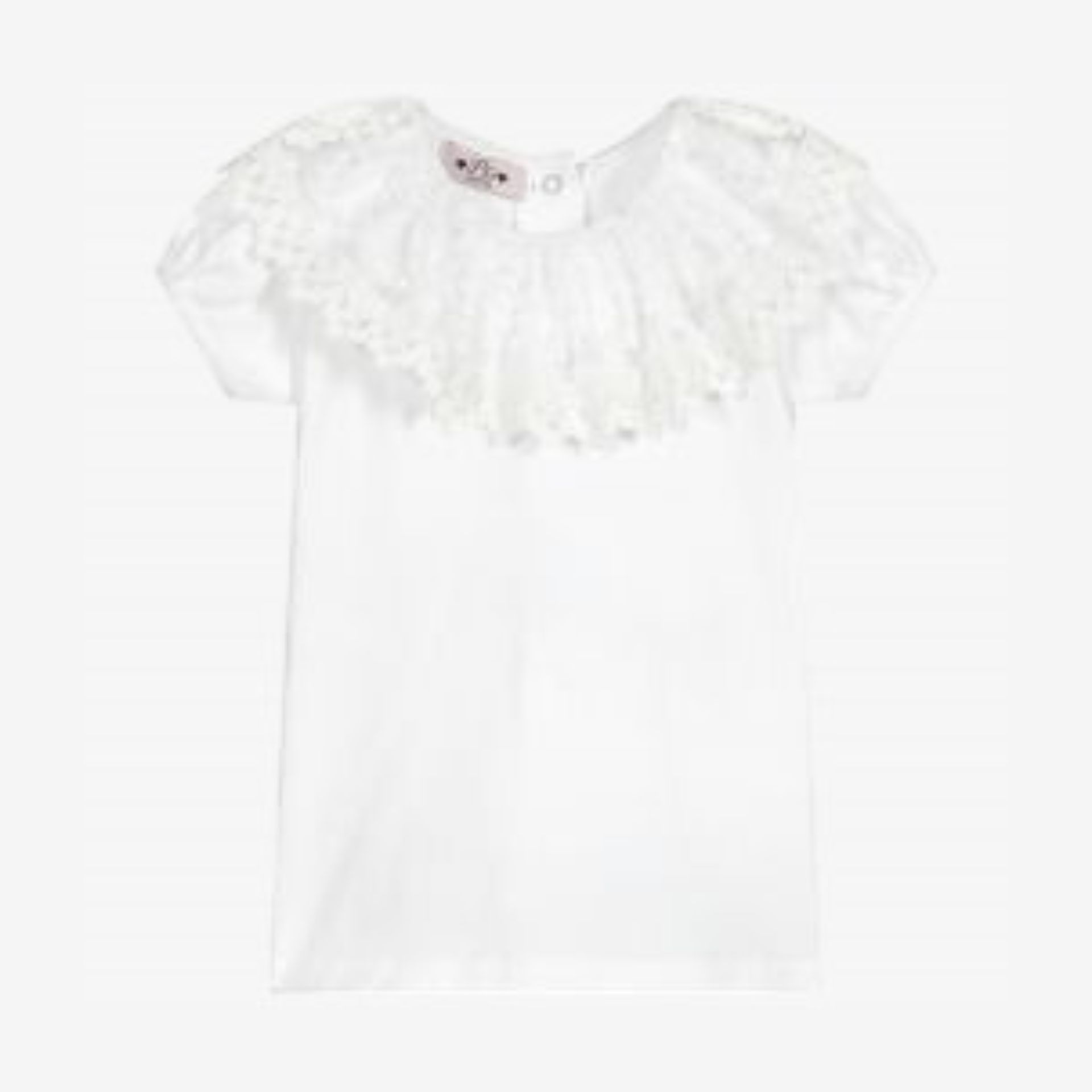 Bodysuit/T-shirt with tulle collar