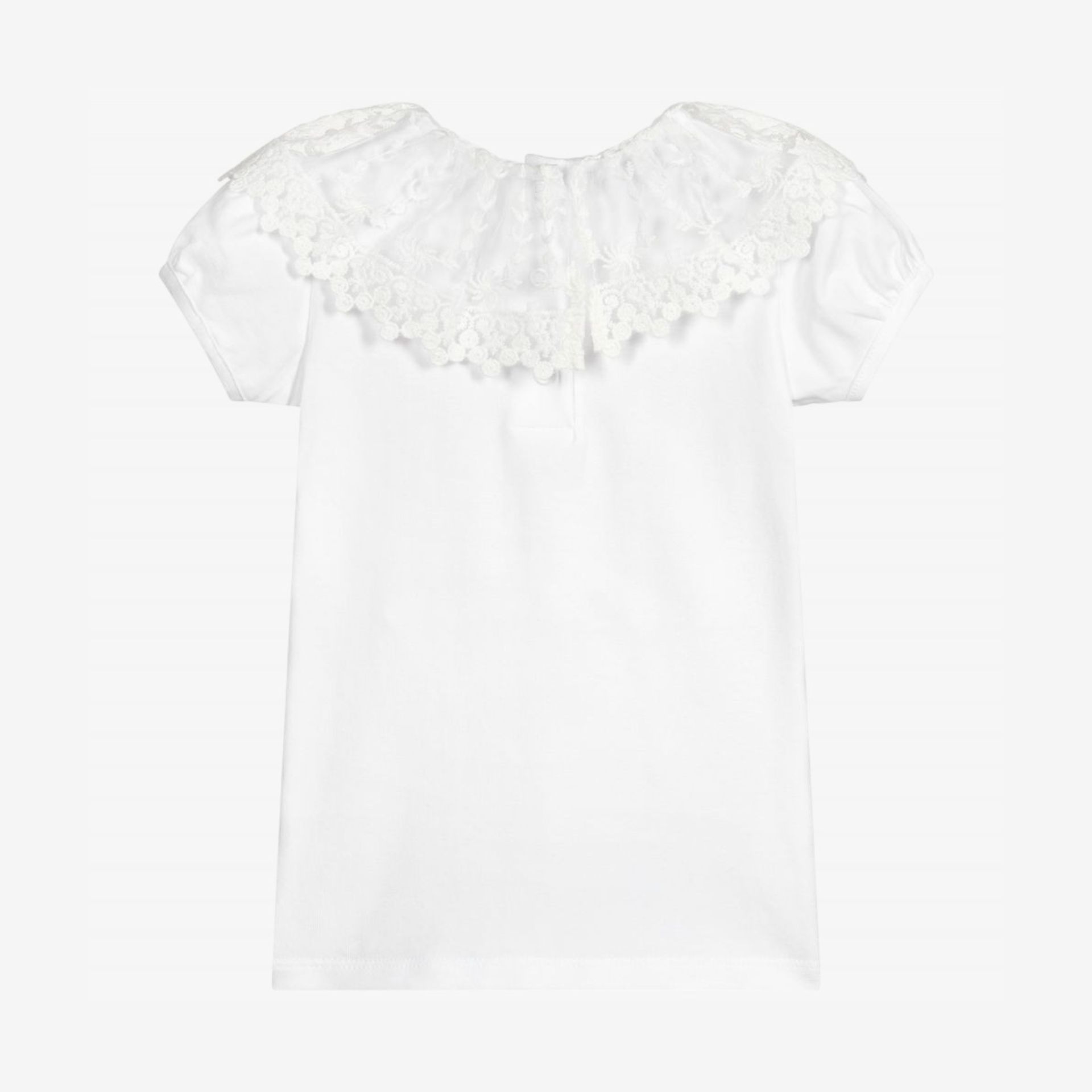 Bodysuit/T-shirt with tulle collar