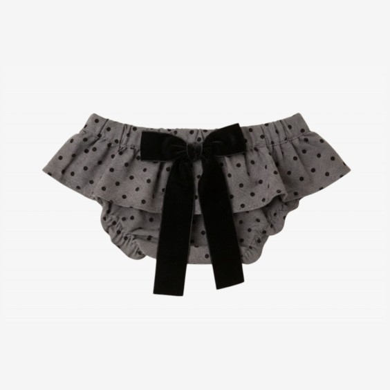Black bloomer with black velvet dots Black bloomer with black velvet dots