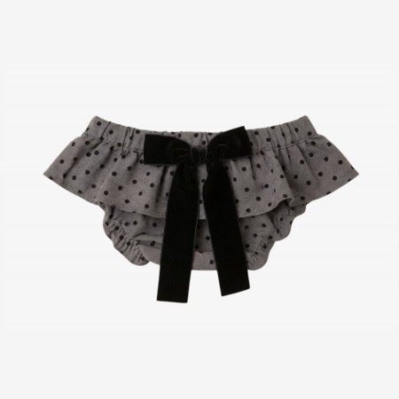 Black bloomer with black velvet dots