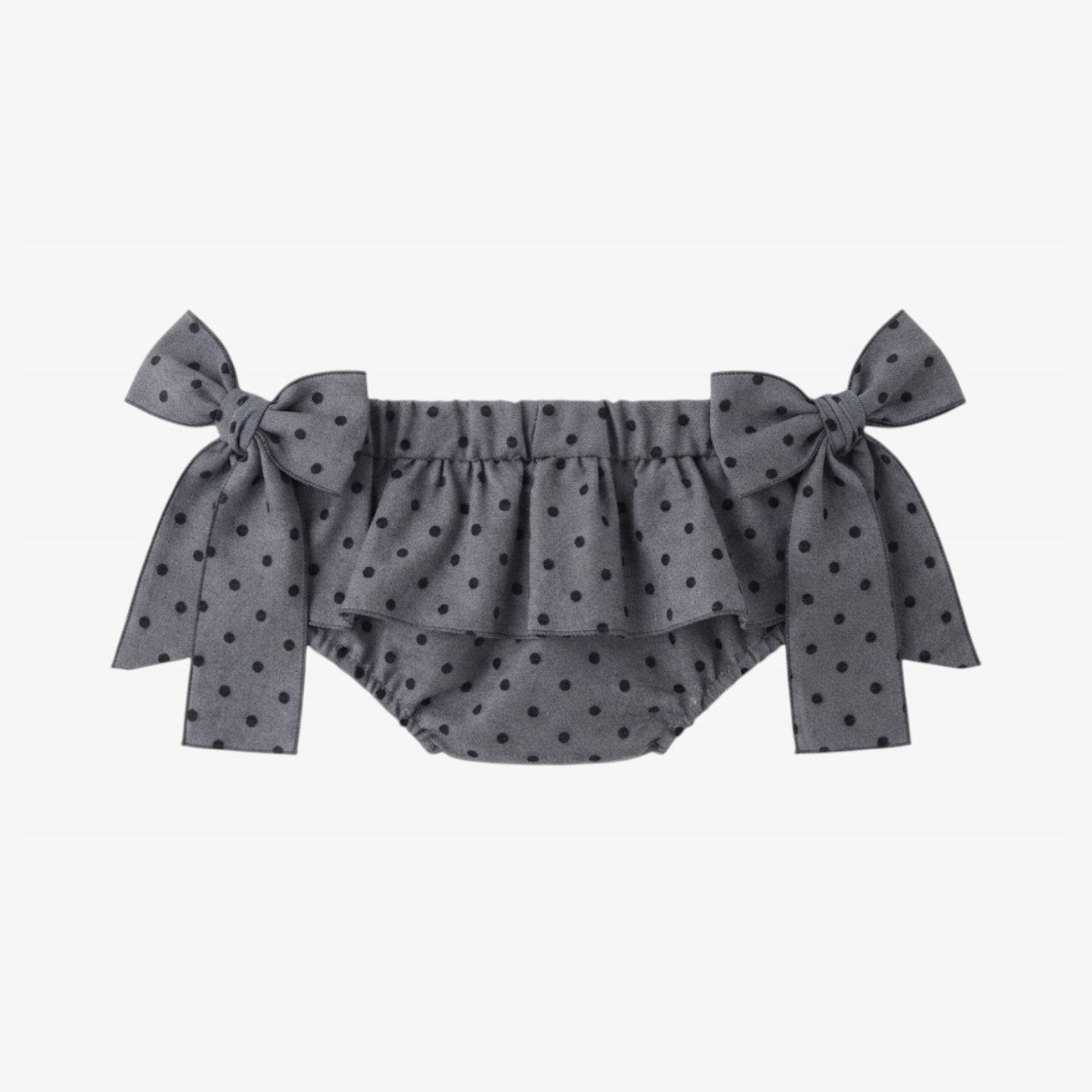 Bloomer avec pompons en velours noir et deux n�uds