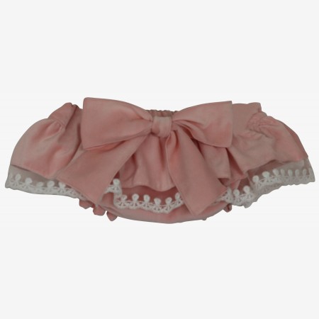 Pink velvet bloomer with tule