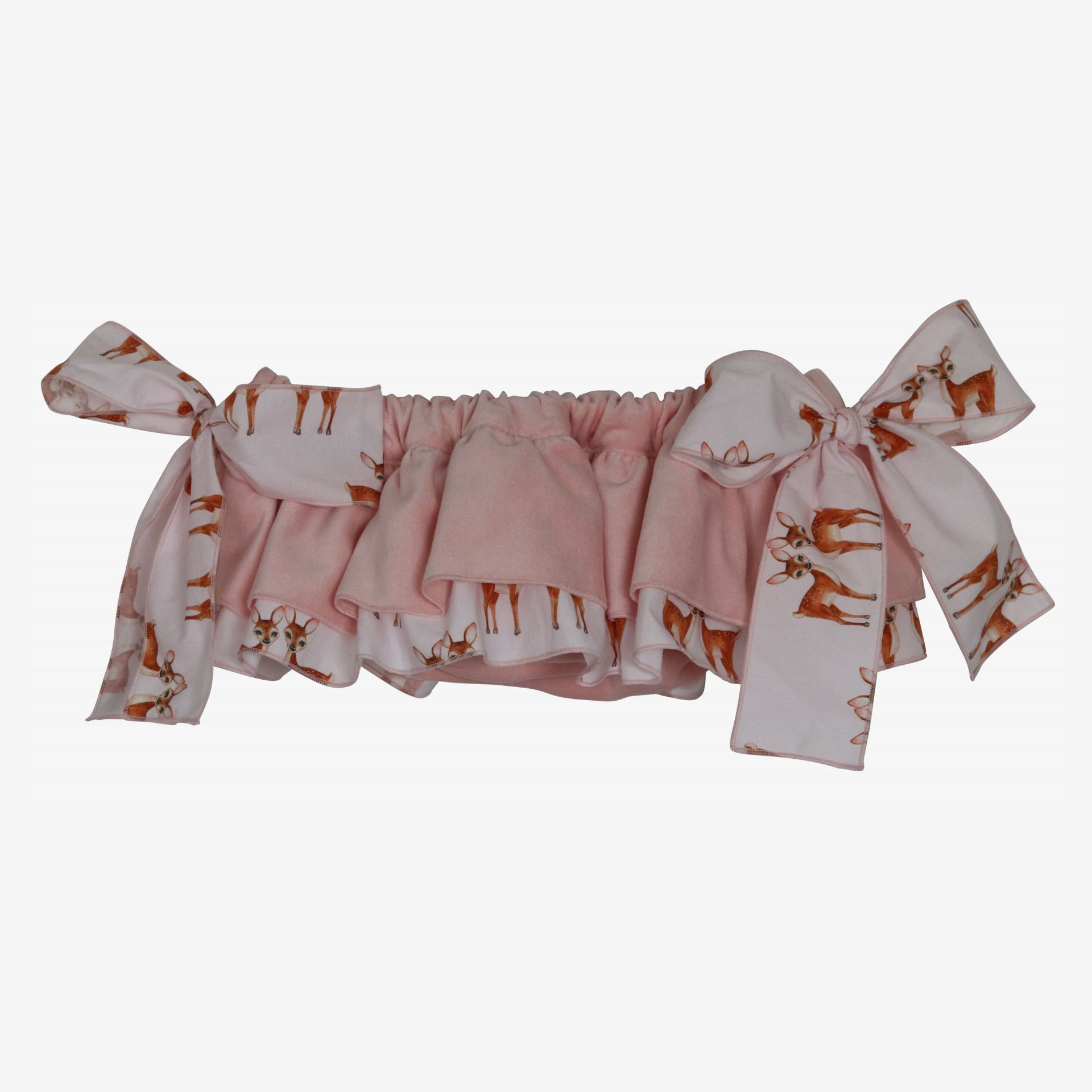 Pink velvet bloomer with Bambi ruffle