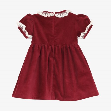 Bordeaux velvet dress with tulle