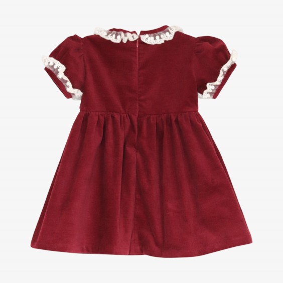 Bordeaux velvet dress with tulle