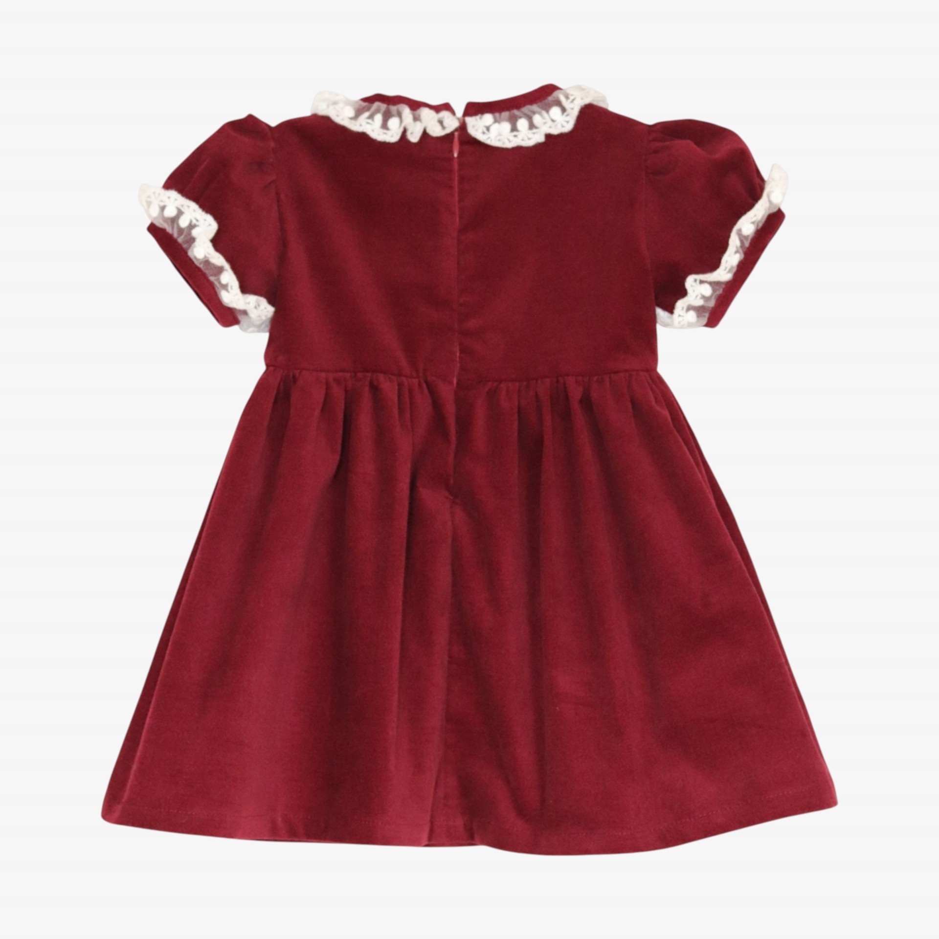 Bordeaux velvet dress with tulle