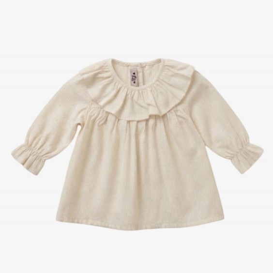 Off-white blouse with gold thread