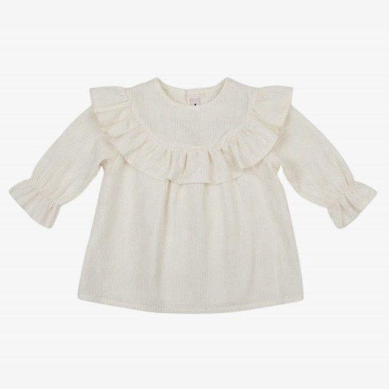 Off-white blouse with gold thread