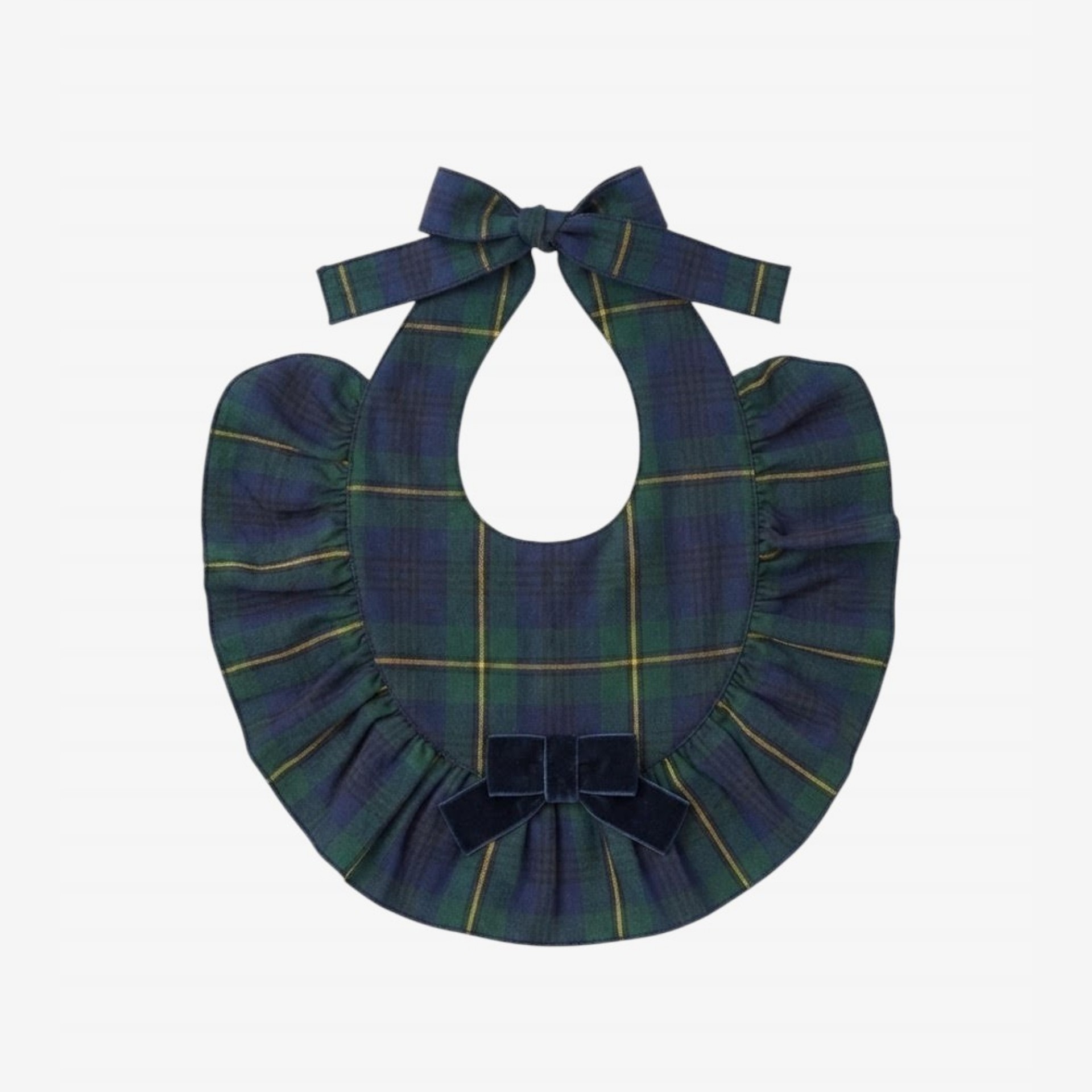 Blue and green checkered bib