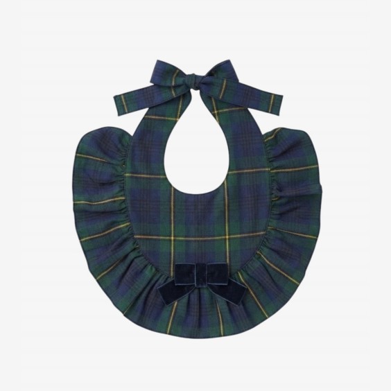 Blue and green checkered bib Blue and green checkered bib