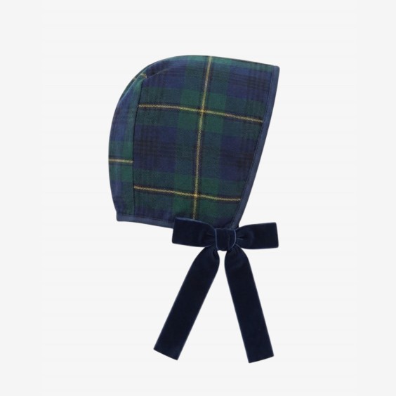 Green checkered bonnet Green checkered bonnet