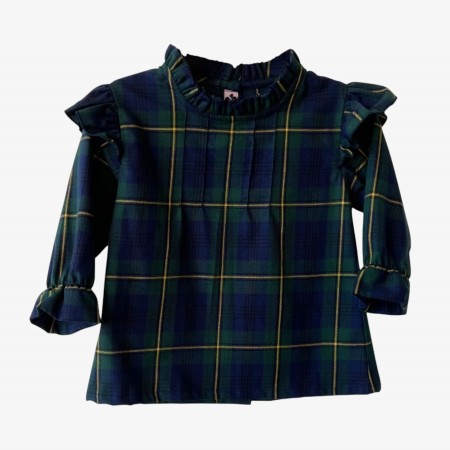 Green tartan blouse