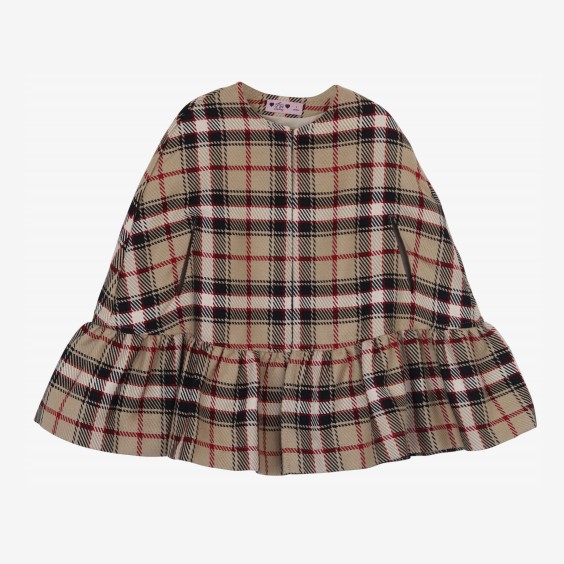 Cream checkered cape