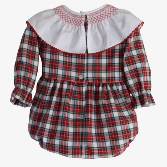 Fofo xadrez vermelho com smock