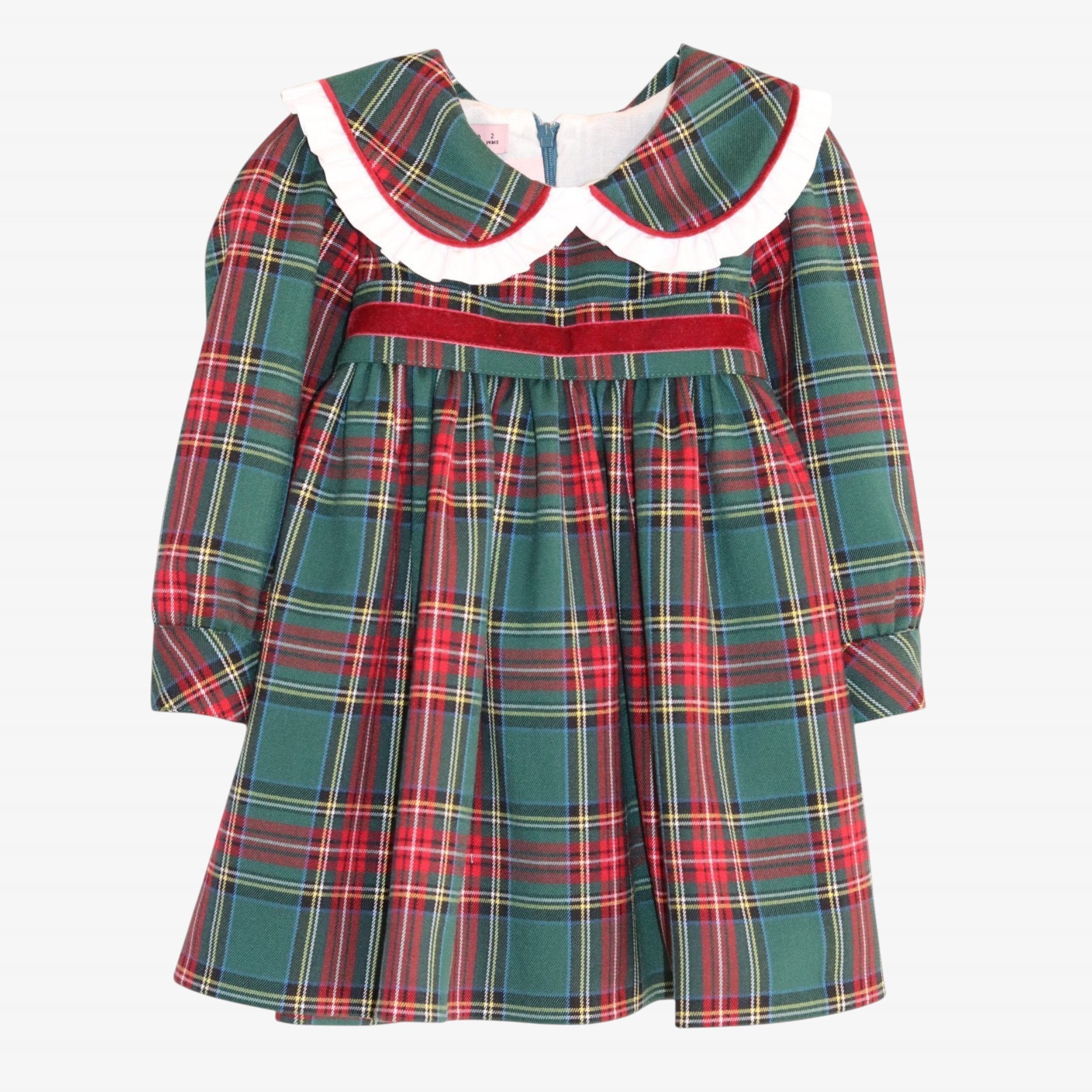 Green plaid dress