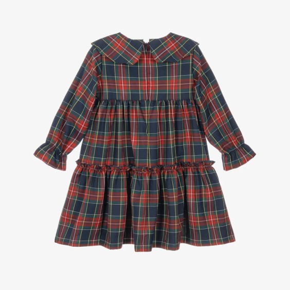 Blue and burgundy plaid dress