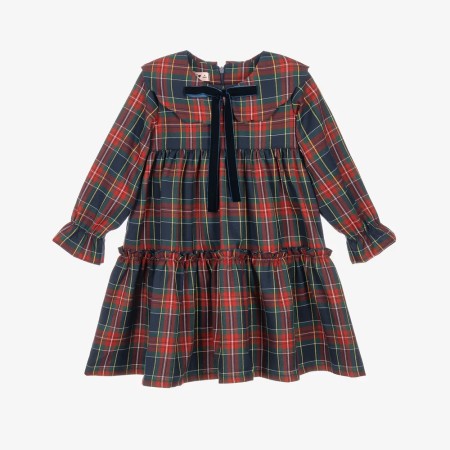 Robe à carreaux bleus et bordeaux Robe à carreaux bleus et bordeaux