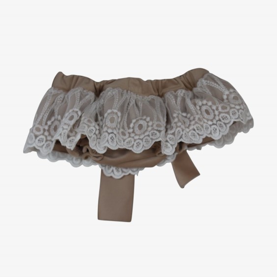 Bloomer velur crème avec dentelle