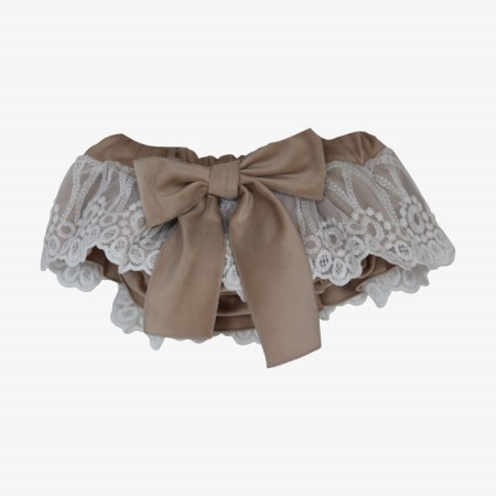 Bloomer velur cr�me avec dentelle