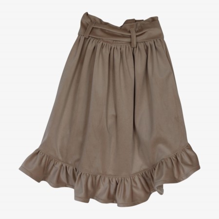jupe asym�trique en velours cr�me