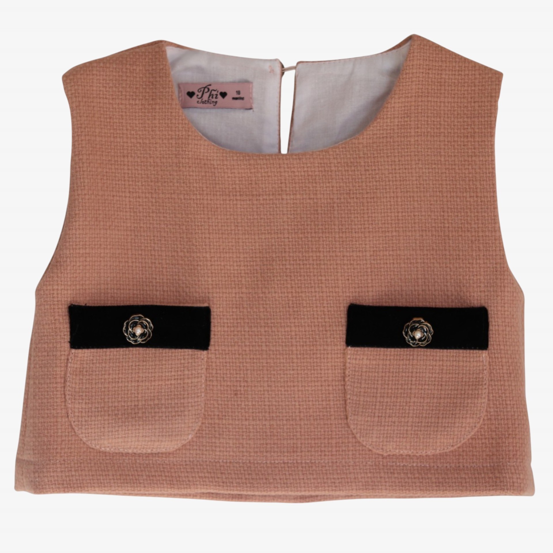 Blouse en tweed saumon