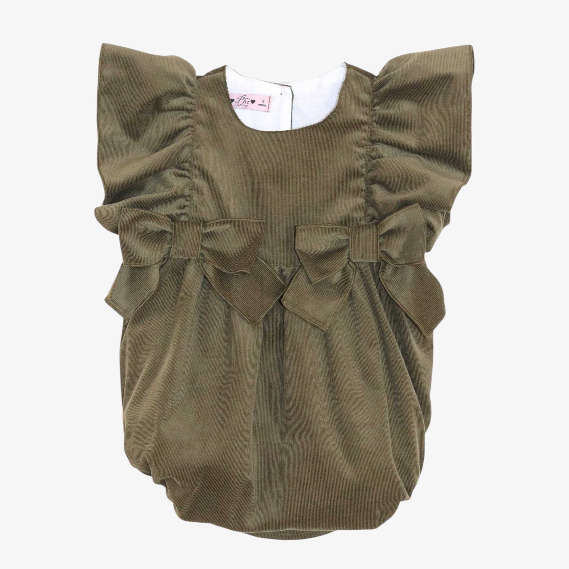 Barboteuse Velours côtelé vert olive